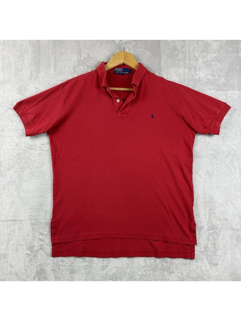 VTG Polo Ralph Lauren Men Polo Shirt Red Pony Size L Classic fit Business Casual